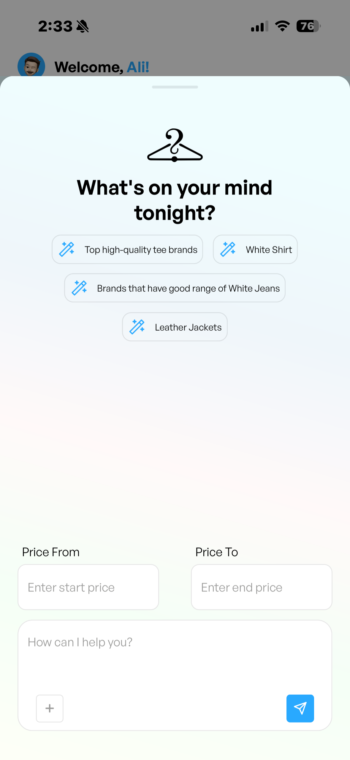 FitFindAI app screenshot